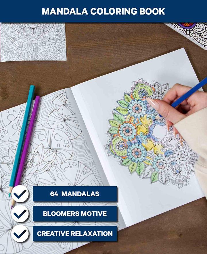 Flower Colouring Book, FSC certified paper, 19.5 × 23 cm, 64 pages