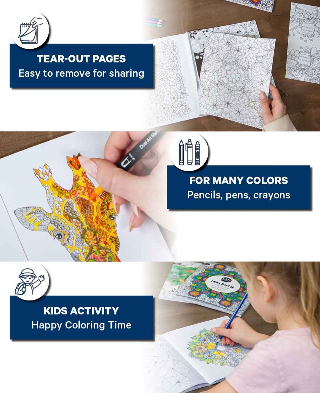 Forest Life Colouring Book, FSC-certified paper, 19.5 × 23 cm, 64 pages