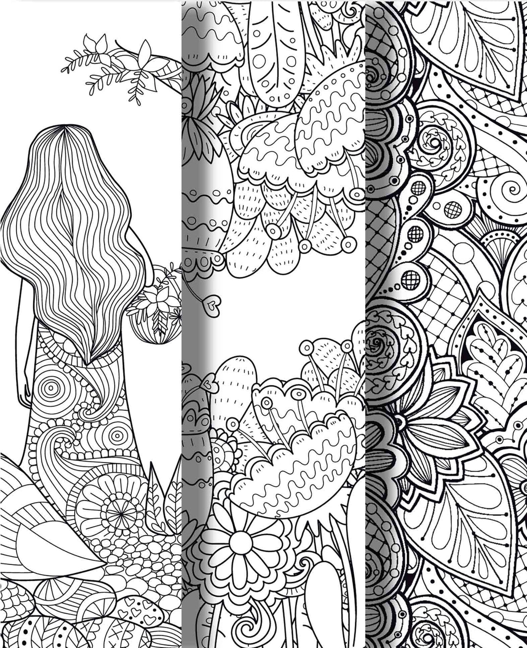 Flower Colouring Book, FSC certified paper, 19.5 × 23 cm, 64 pages