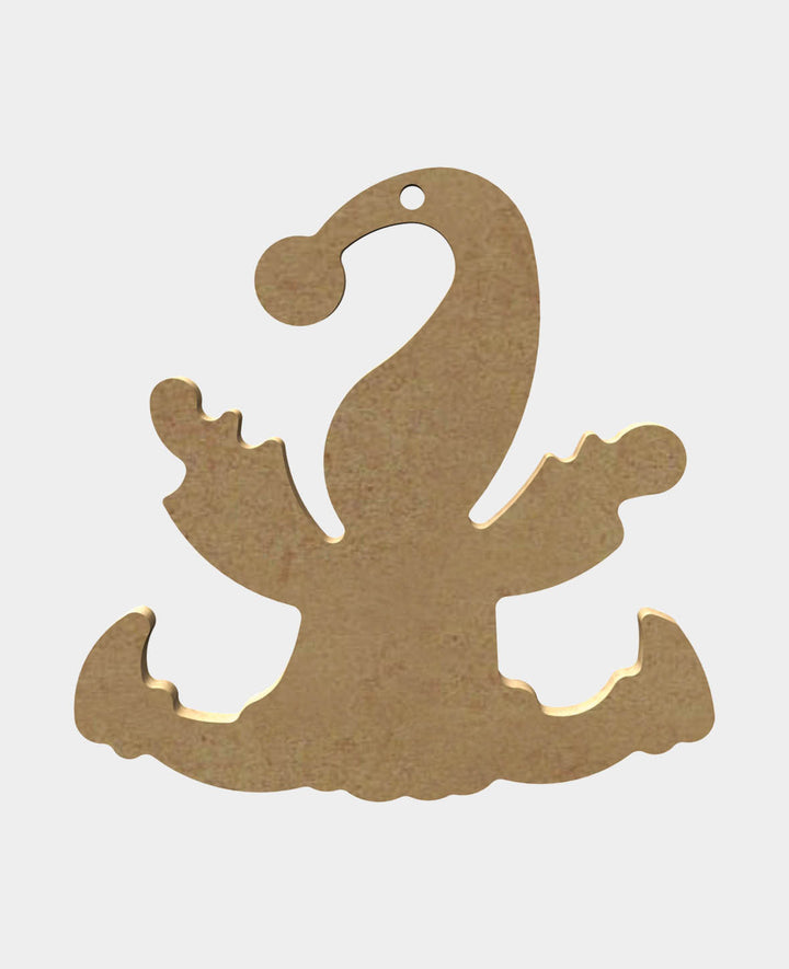 Décoration en MDF joyeux elfe, 11 x 0.5 x 10 cm, marron, 1 pc.
