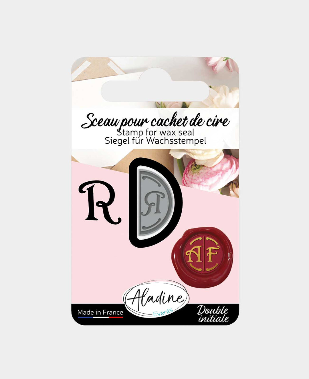 Cachet lettre doubles initiales R