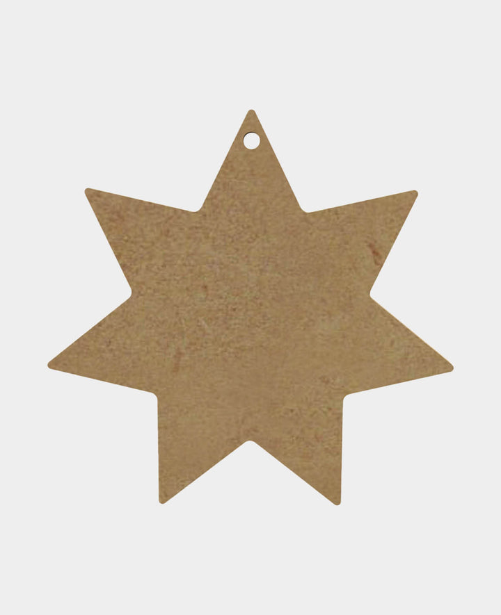 Décoration Étoile en MDF, 10 x 0.5 x 10 cm, Marron, 1 pc.