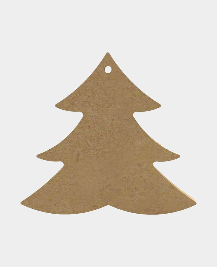 Décoration de Noël en MDF, sapin, 11 x 0,5 x 10 cm, marron, 1 pc