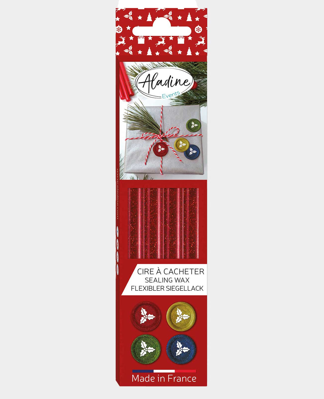 Sealing Wax Glitter Red, 4 pcs.