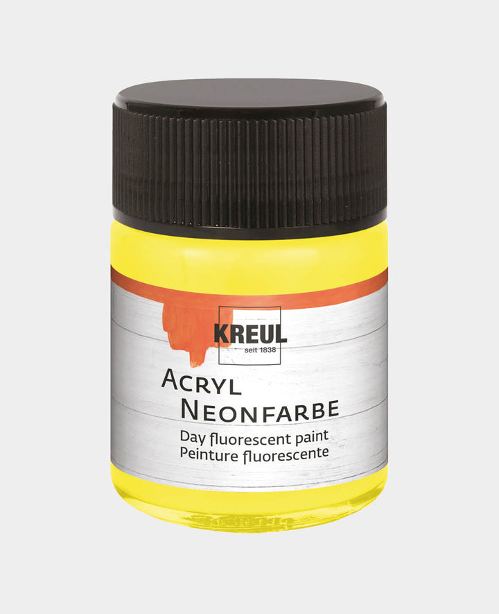 KREUL Acrylic Neon Paint, Neon Yellow, 50 ml