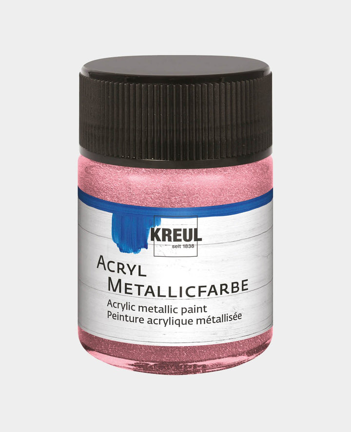 KREUL Peinture acrylique métallique, rose, 50 ml
