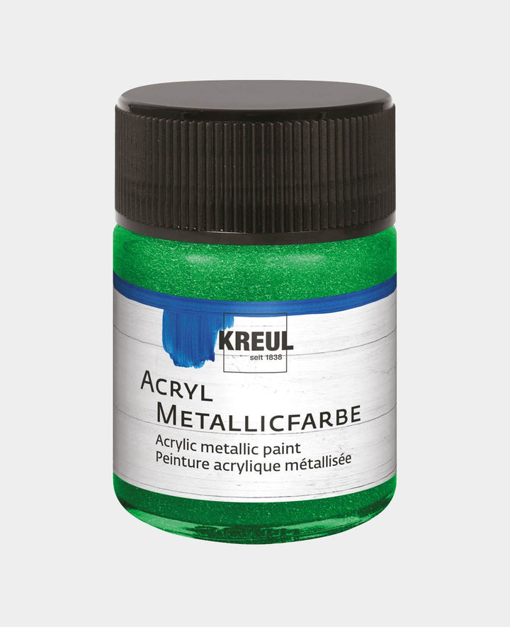 KREUL Acrylic Metallic Paint, Green, 50 ml