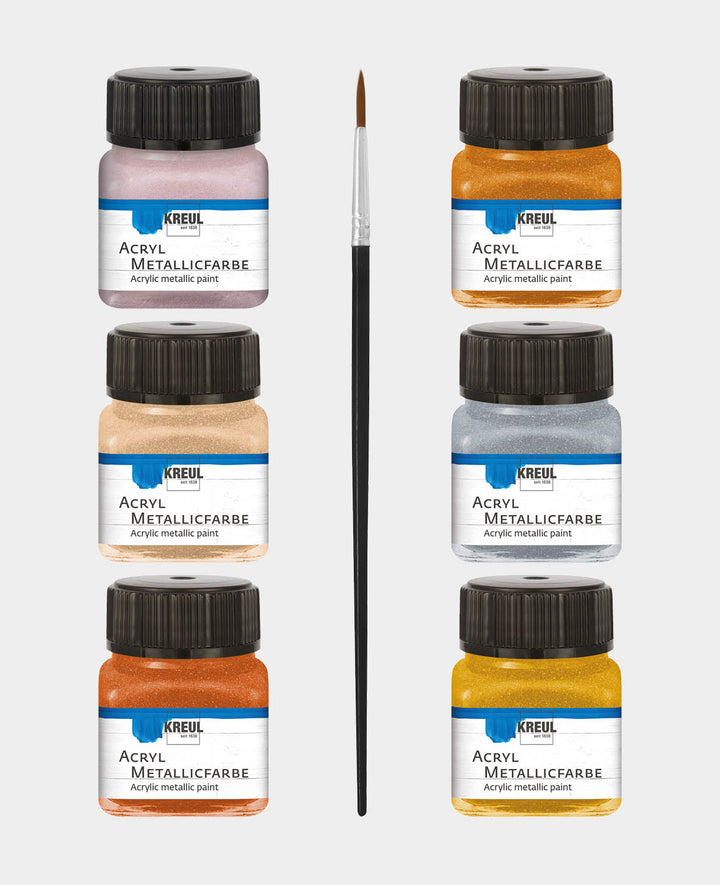 KREUL Acrylic Metallic Paints Metallic Paints Set Glamour Living
