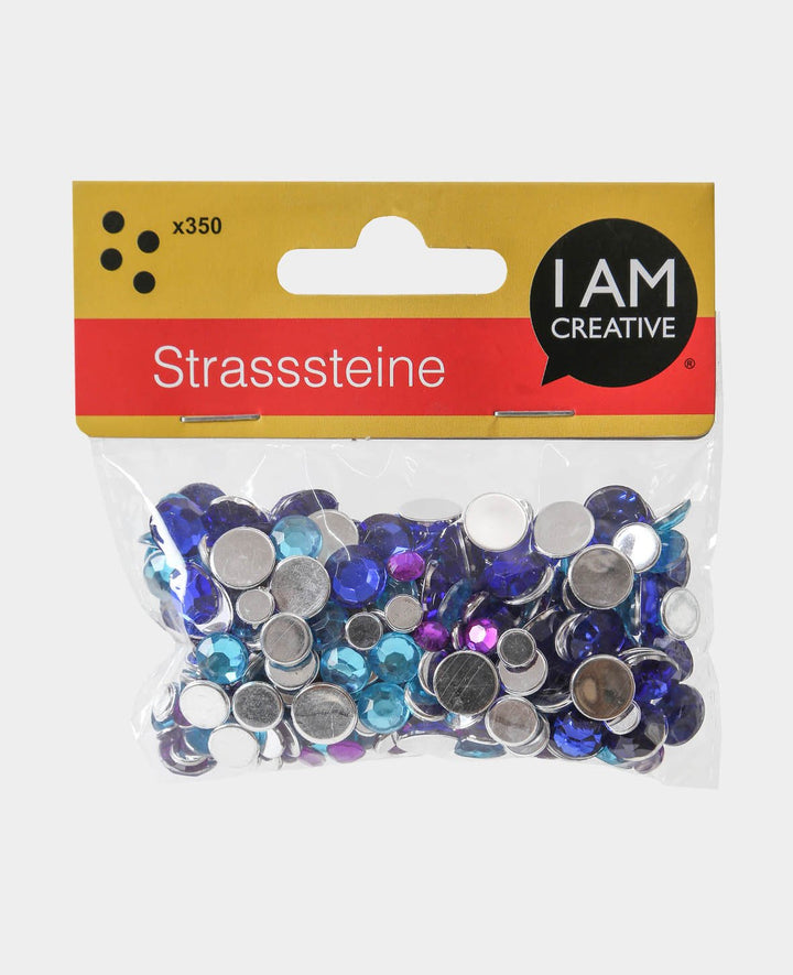 Strass ronds, bleus, ø 5-10 mm, 350 pces