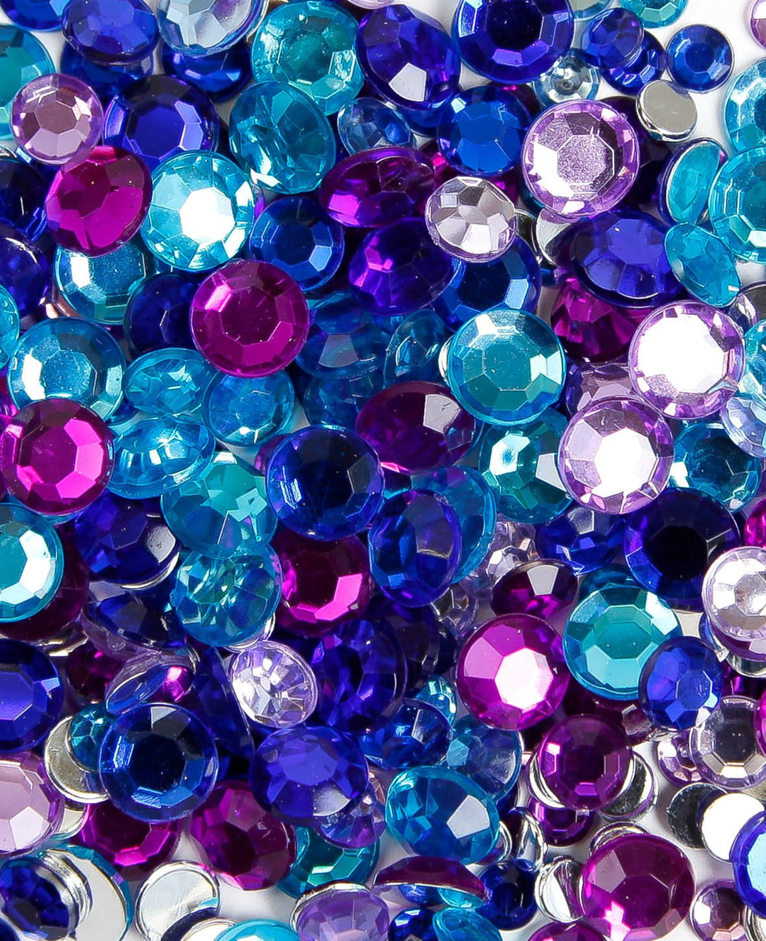 Strass ronds, bleus, ø 5-10 mm, 350 pces
