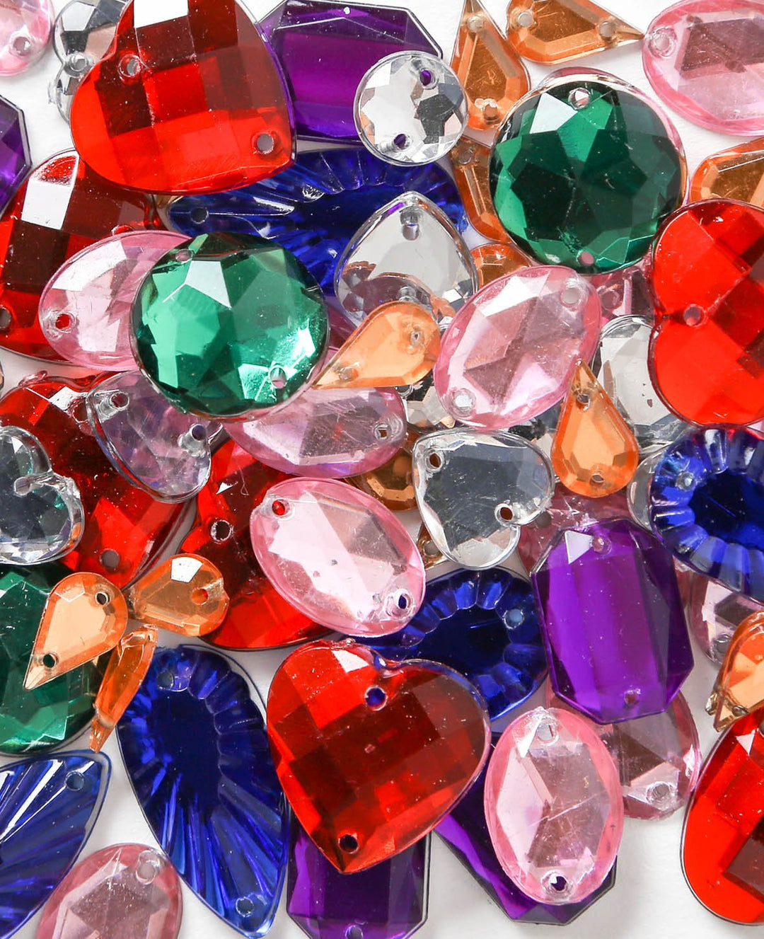 Sew-on Rhinestones, Multi-colour ø 5-16 mm, 94 pcs.