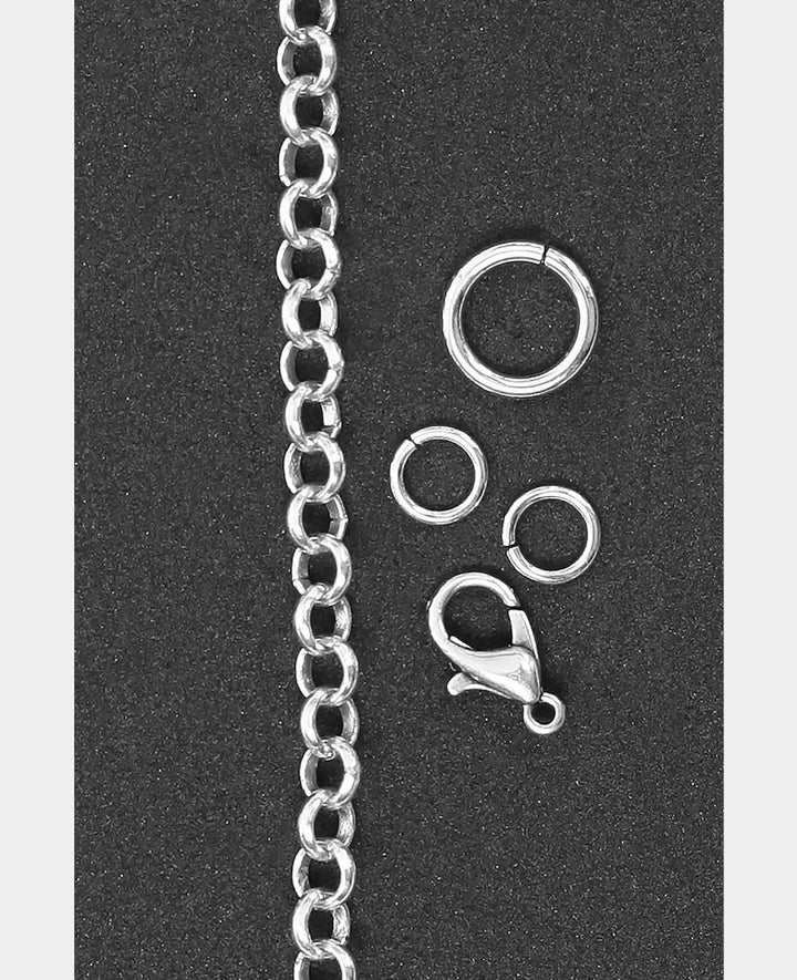 Schmuckkette 60 cm inkl. Zubehör, silber