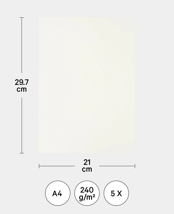 Letterbox, Ivory, 210 x 297 mm, A4, 5 pcs.