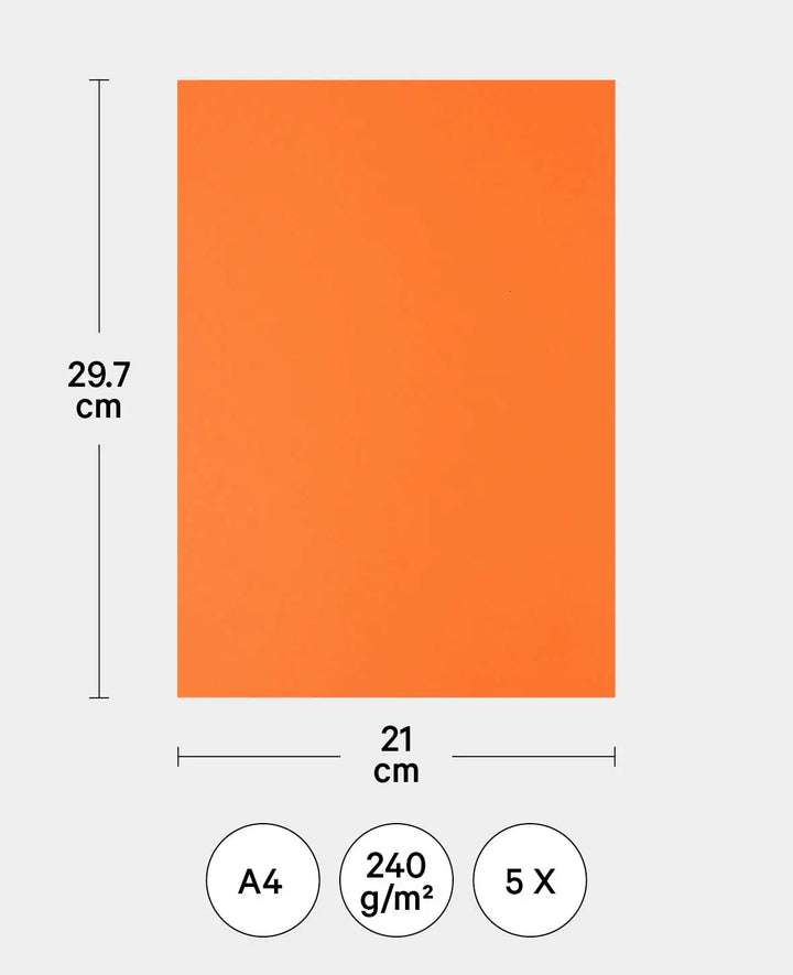 Briefkarton, Orange, 210 x 297 mm, A4, 5 Stk.