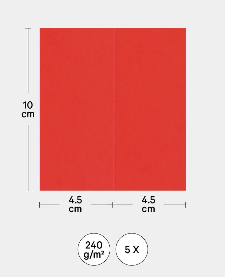 Tischkarten, Platzkarten, Hellrot, 89 x 100 mm, 240 g/m², 5 Stück