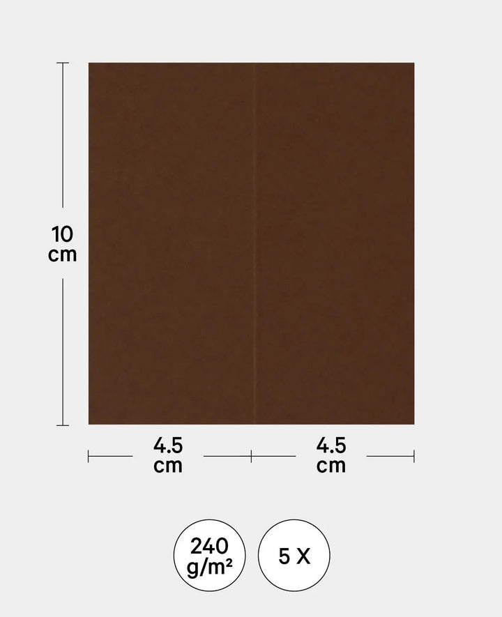 Marque-places, Brun chocolat, 89 x 100 mm, 240 g/m², 5 pièces