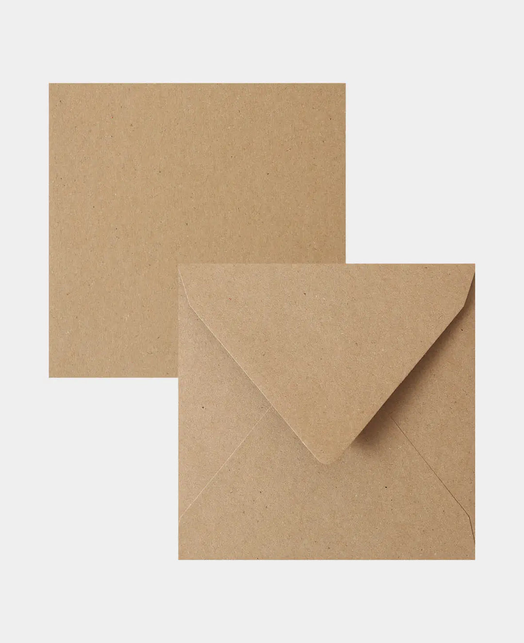 Cards &amp; Envelopes Set, Kraft Brown, 152 x 152 mm &amp; 160 x 160 mm, 240 &amp; 120 gsm, 5 pieces each