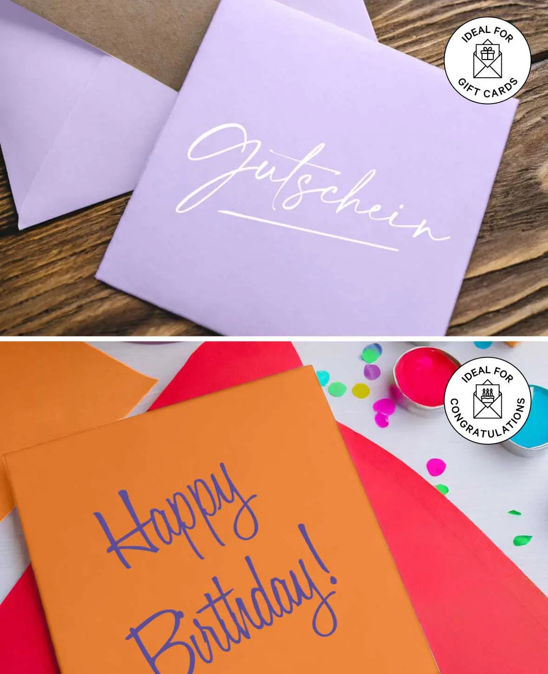 Card &amp; Envelope Set, White, 152 x 152 mm &amp; 160 x 160 mm, 240 &amp; 120 gsm, 5 pieces each