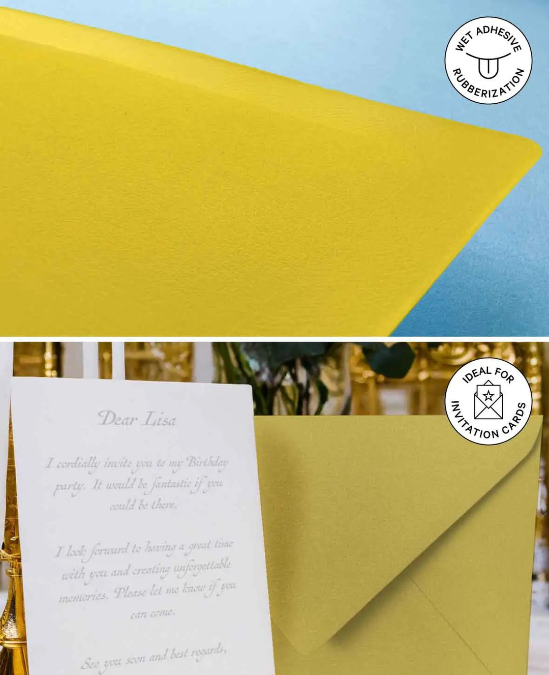 Envelope, Gold Yellow, C6, 120 gsm, 5 pieces
