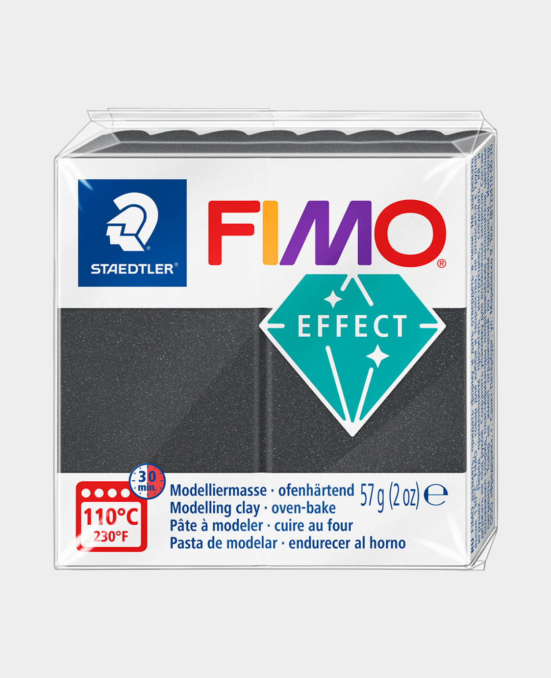 FIMO® effect Normalblock, Metallic Stahlgrau