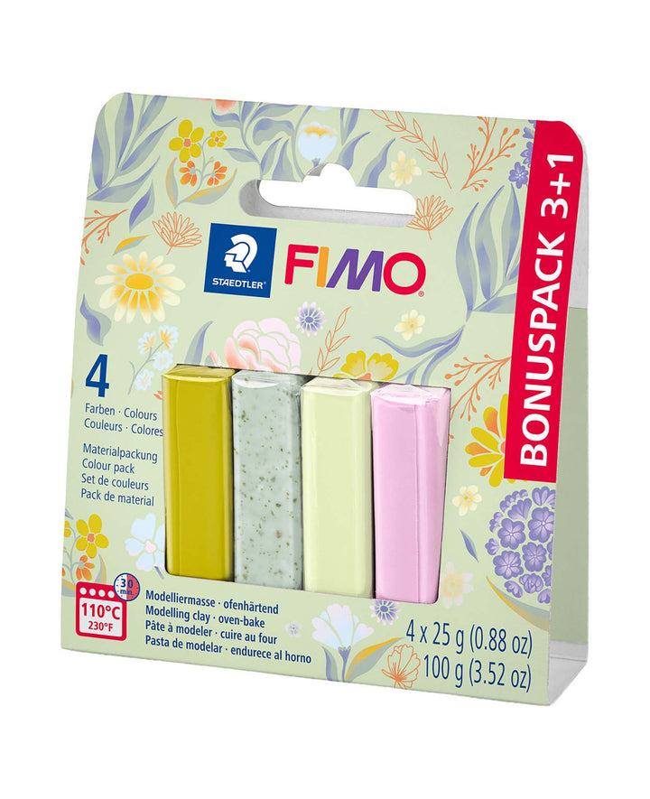 FIMO Soft Colour Set Floral, Modelling Clay, 4 x 25 g