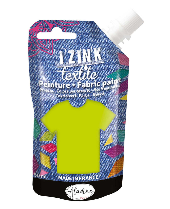 Peinture textile IZINK vert clair, 80 ml