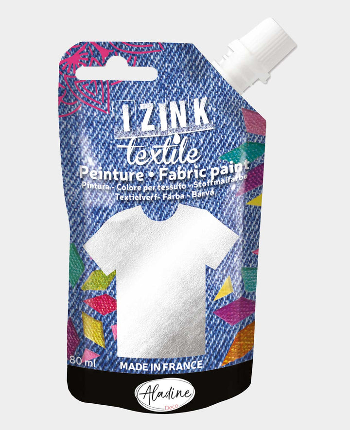 IZINK Textilfarbe silber, 80ml