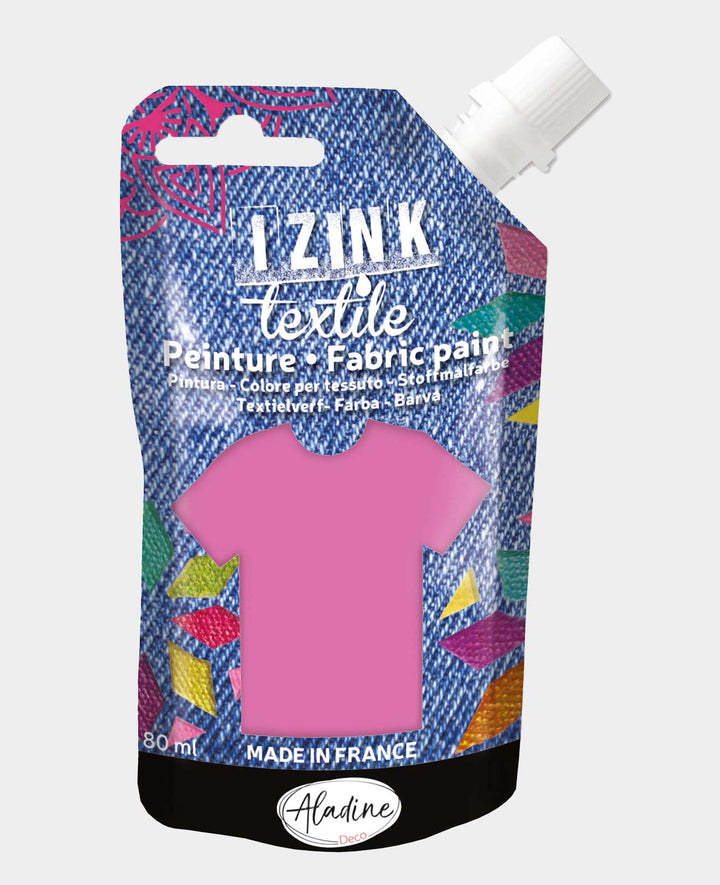 Peinture textile IZINK rose, 80ml