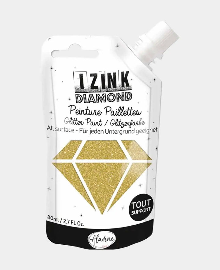 IZINK Diamond Glitter Paint, Gold, 80 ml, 1 pc.