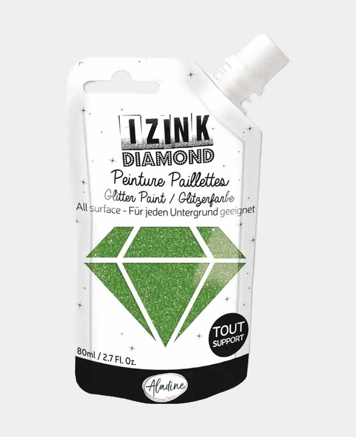 IZINK Diamond Glitter Paint, Dark Green, 80 ml, 1 pc.