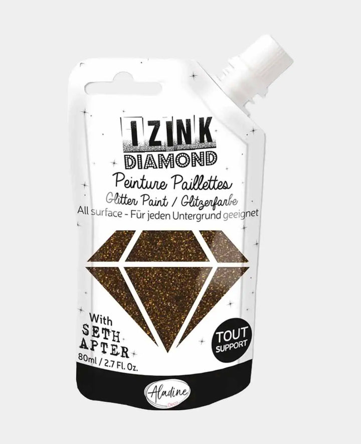 IZINK Diamond Glitter Paint, Black Coffee, 80 ml, 1 pc.