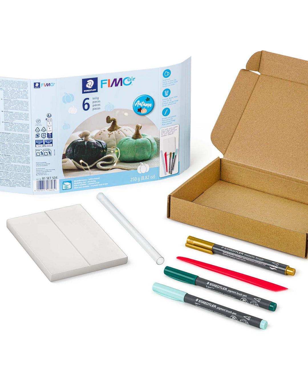 FIMO Air Modellierset Kürbis mit Anleitung, 6 tlg.