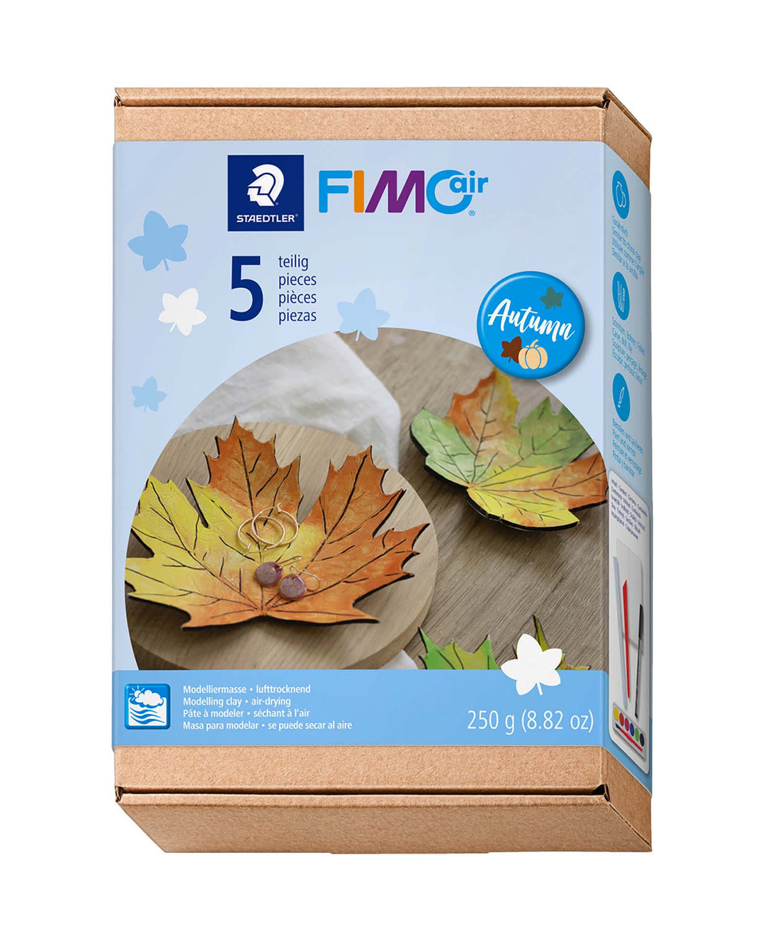 FIMO Air Modellierset Herbstblätter mit Anleitung, 5 tlg.