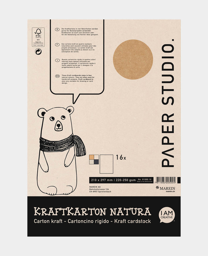 Bloc de papier kraft A4, 16 feuilles assorties