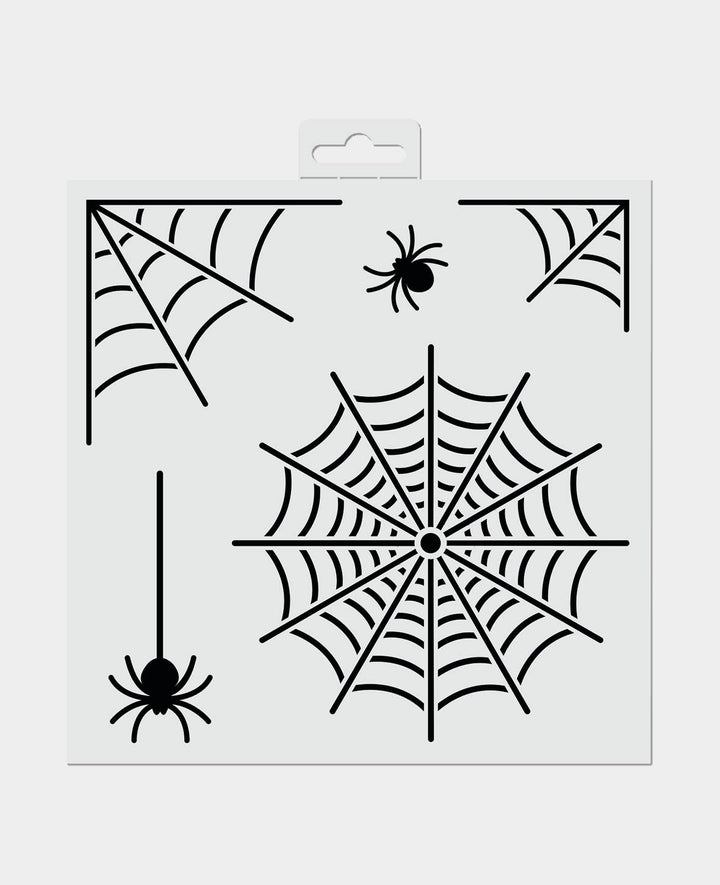 Schablone Spinnennetz, 20 x 0.1 x 20 cm, Weiss, 1 Stk.