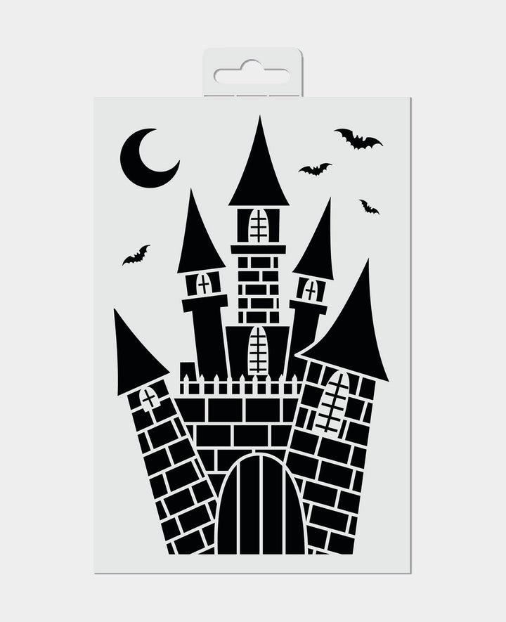 Stencil Haunted House, 20 x 0.1 x 13 cm, White, 1 pc.