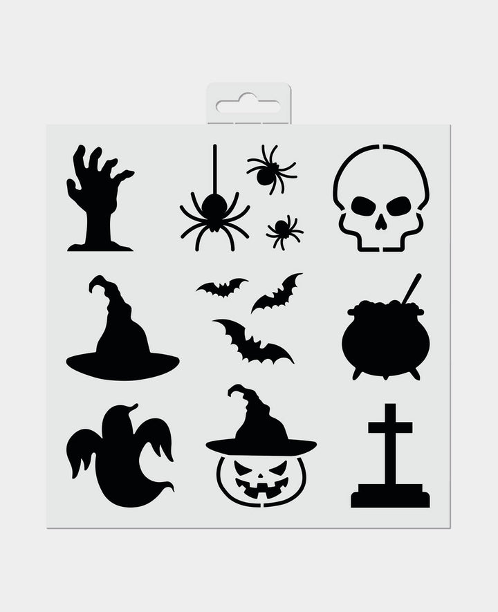 Gabarit Halloween, 20 x 0,1 x 20 cm, Blanc, 1 pièce.