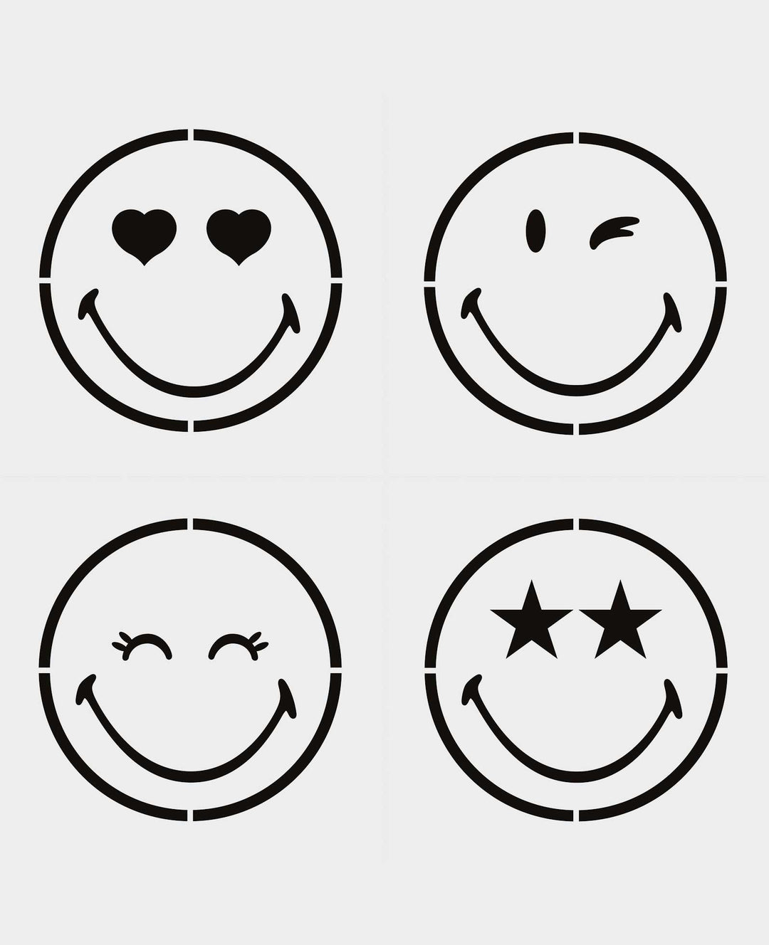 Template 4 Smileys, 28x28cm