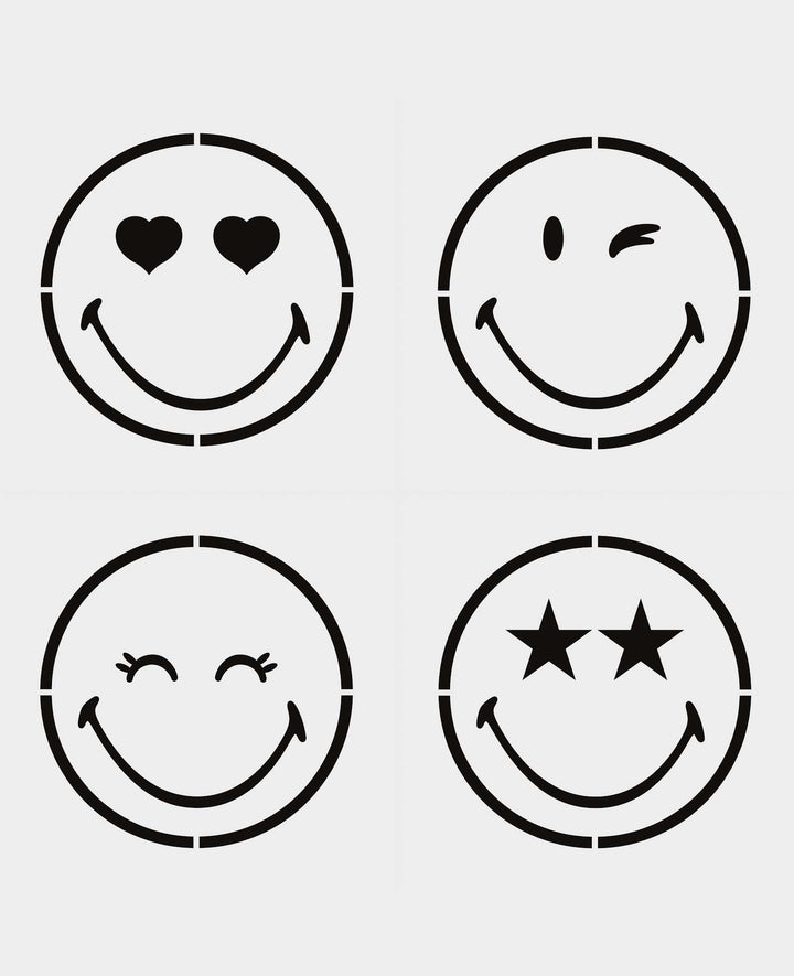 Template 4 Smileys, 28x28cm