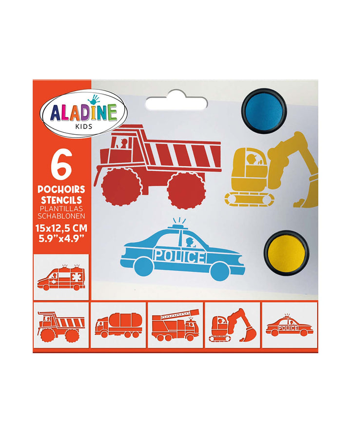 Kinderschablonen Autos, 6 Stk.
