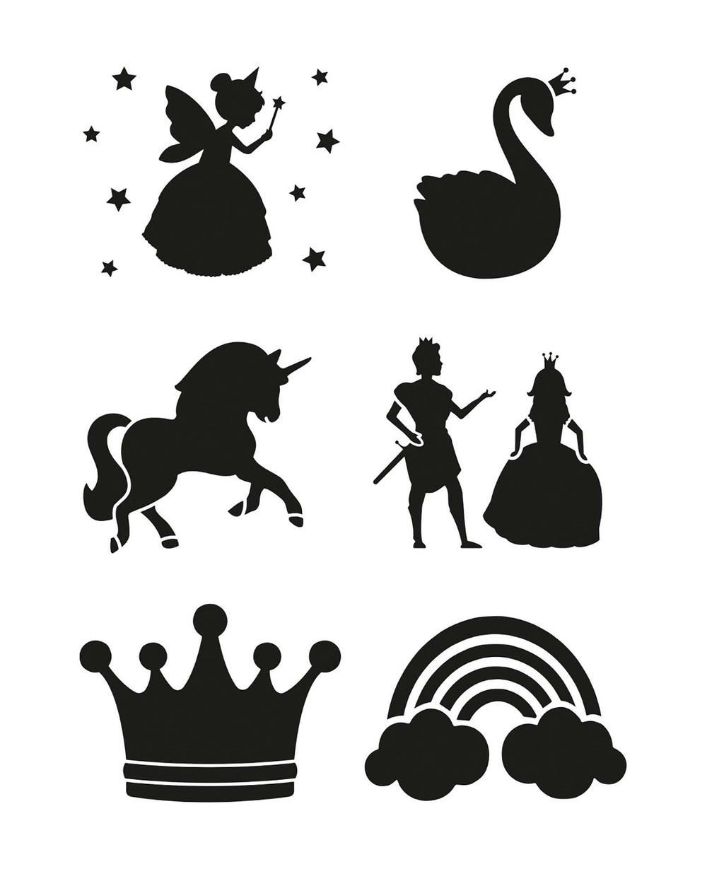 Kinderschablonen Prinzessin, 6 Stk.