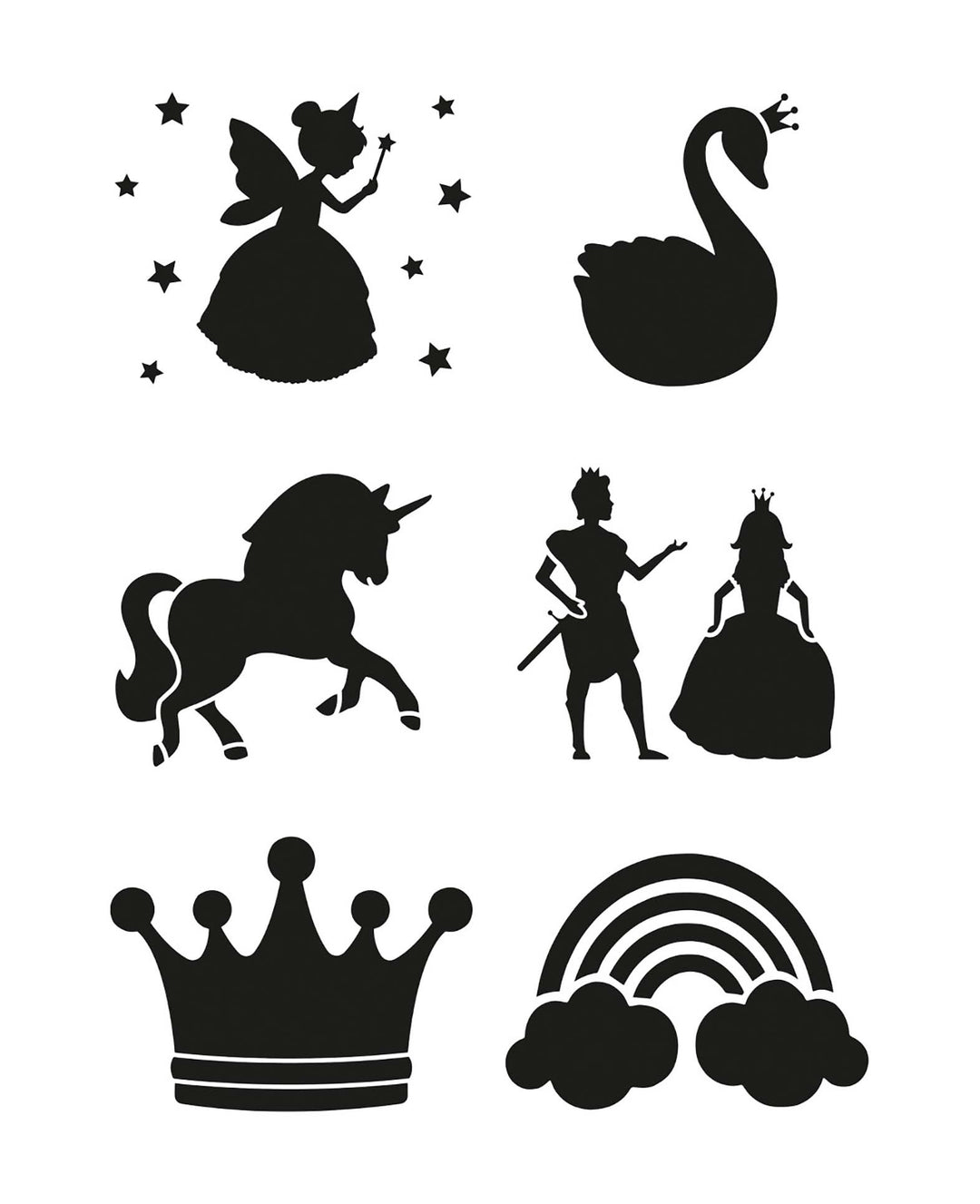 Kinderschablonen Prinzessin, 6 Stk.
