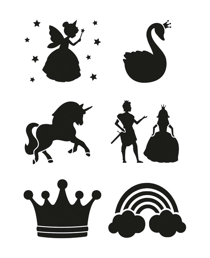 Kinderschablonen Prinzessin, 6 Stk.