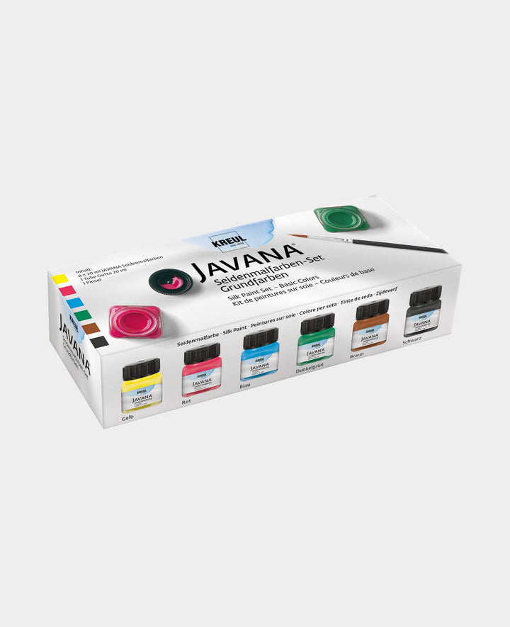 KREUL Javana Peintures sur soie en set Couleurs de base 6 x 20 ml