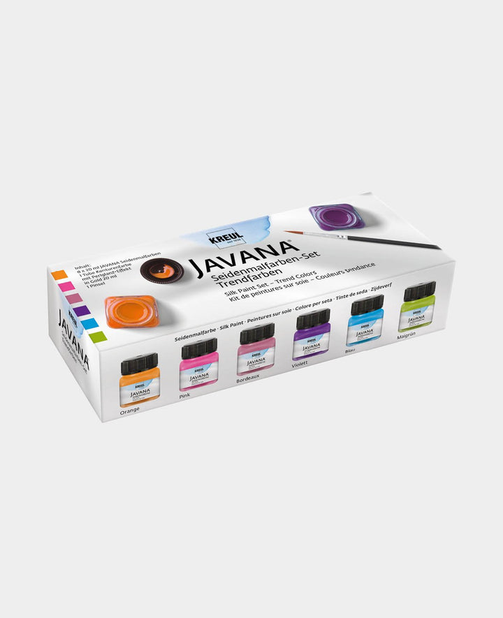KREUL Javana Peintures sur soie Couleurs tendance Set 6 x 20 ml