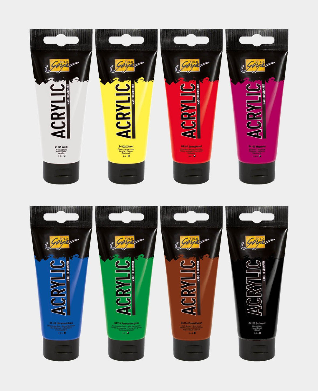 SOLO GOYA Acrylique, set de 8 tubes de 20 ml
