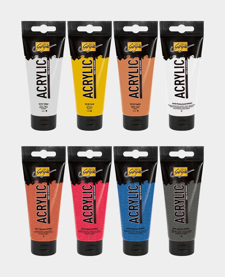 SOLO GOYA Acrylique Effet, tubes de 20 ml, set de 8