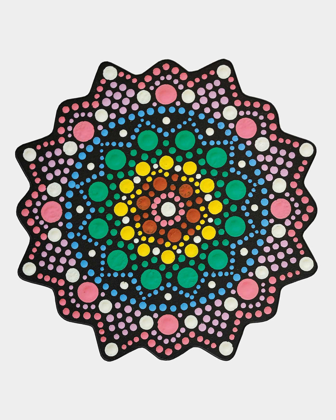 Dot painting MDF shape and stencil 10cm, 2