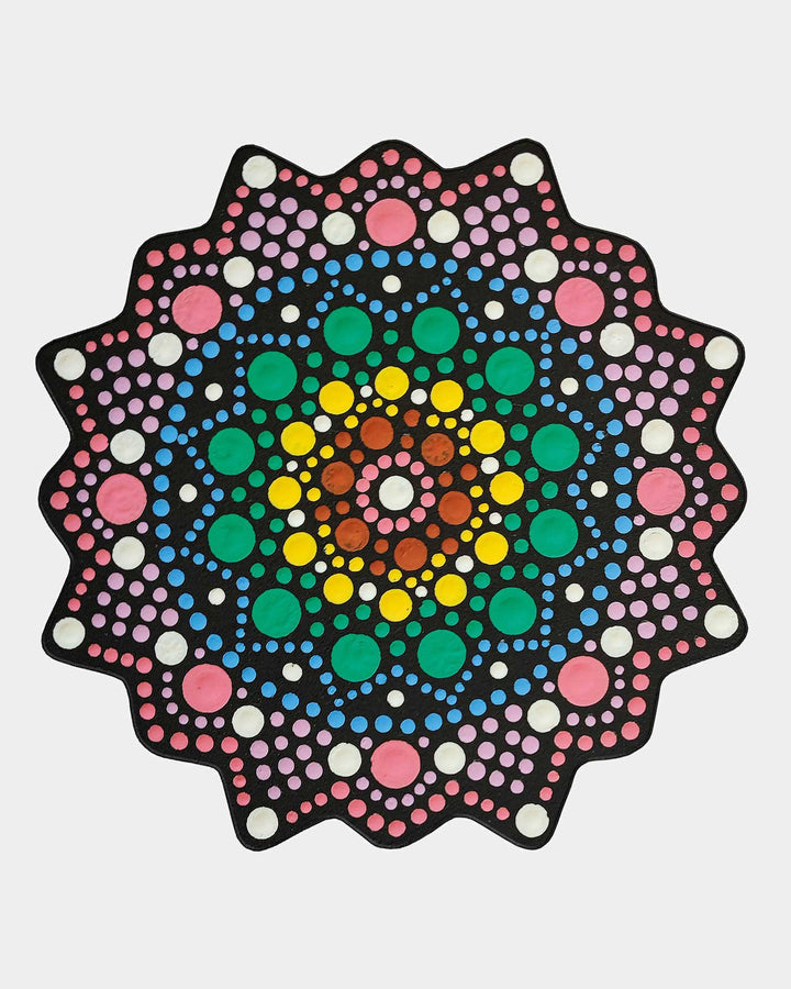 Dot painting MDF shape and stencil 10cm, 2