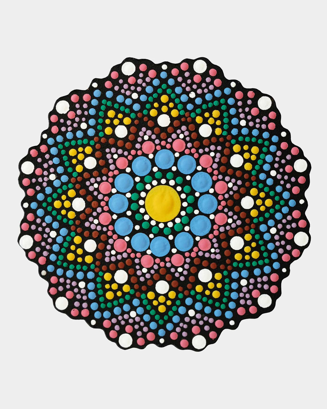 Peinture pointillée Forme et pochoir MDF 10 cm, 3